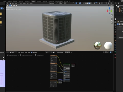 Heating and AC unit with low-poly mesh 3D Model