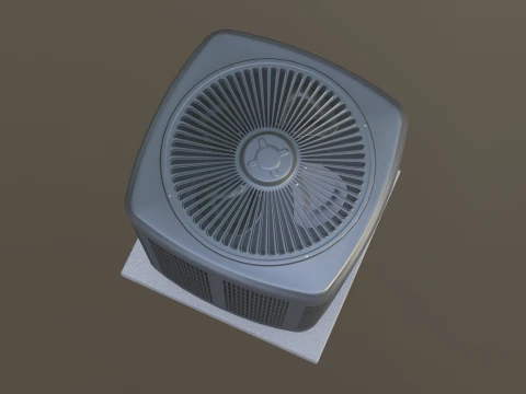Heating and AC unit with low-poly mesh 3D Model