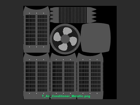 Heating and AC unit with low-poly mesh 3D Model