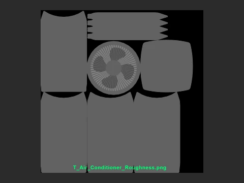 Heating and AC unit with low-poly mesh 3D Model