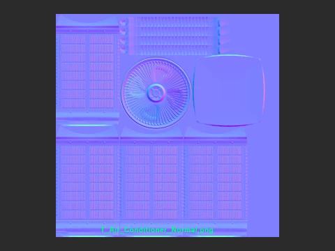 Heating and AC unit with low-poly mesh 3D Model