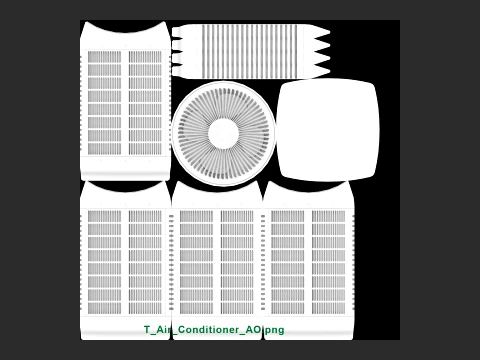 Heating and AC unit with low-poly mesh 3D Model