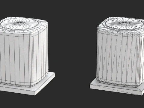 Heating and AC unit with low-poly mesh 3D Model