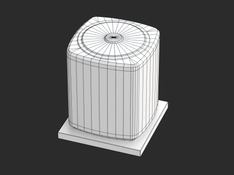 Heating and AC unit with low-poly mesh 3D Model