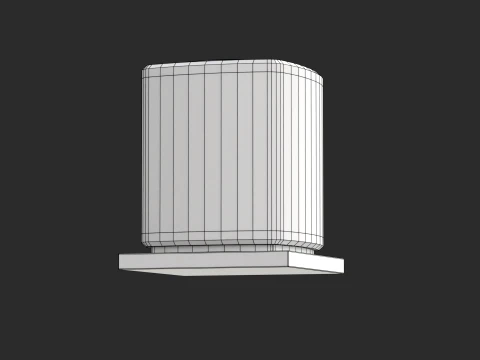Heating and AC unit with low-poly mesh 3D Model