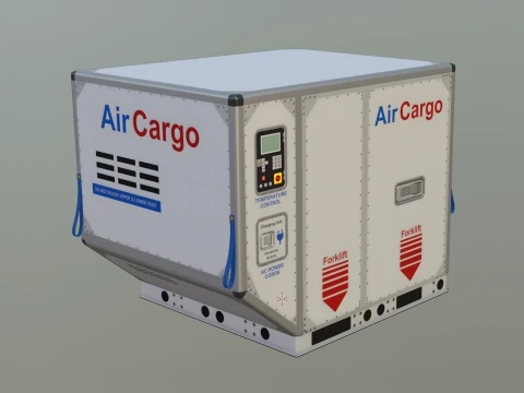 Air cargo container with low-poly mesh Modelo 3D