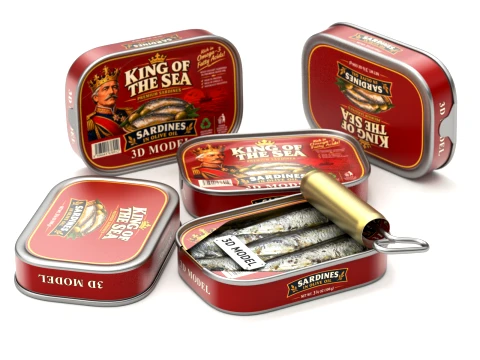 Animated sardine can 3D Model