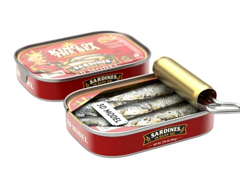Animated sardine can 3D Model