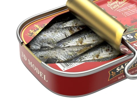 Animated sardine can 3D Model