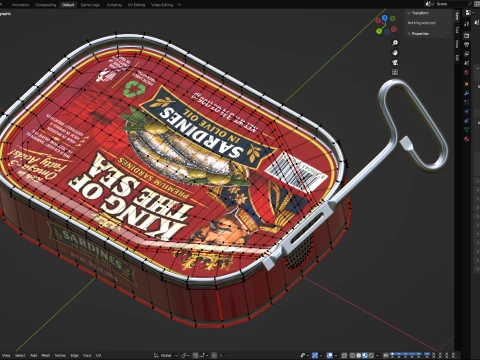 Animated sardine can 3D Model