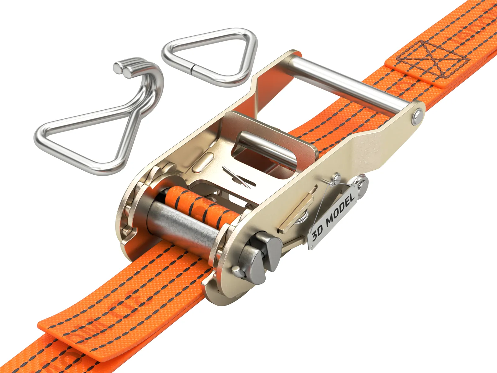 Ratchet Buckle 3D Model .c4d .max .obj .3ds .fbx .stl .blend 