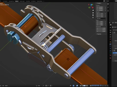 Ratchet Buckle 3D Model