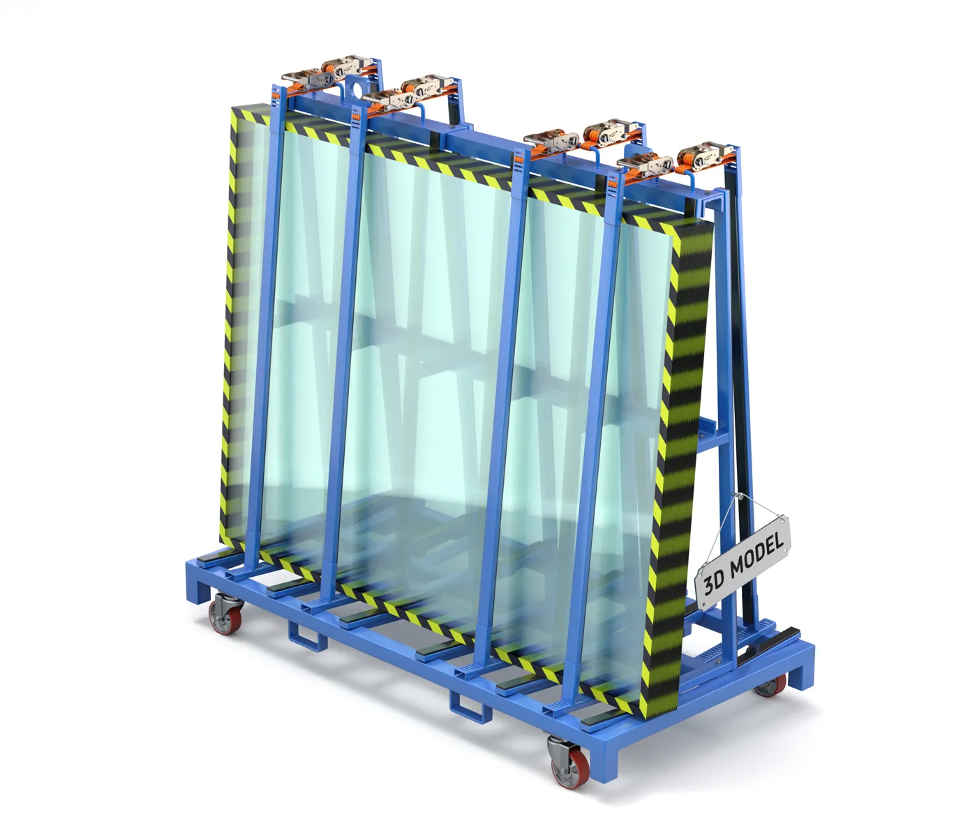 Glass Trolley 3D Model .c4d .max .obj .3ds .fbx .stl .blend 