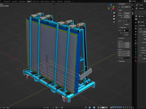 Glass Trolley 3D Model