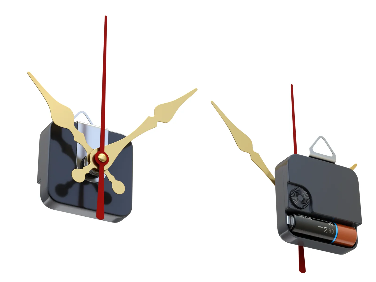 Wall Clock Mechanism 3D Model .c4d .max .obj .3ds .fbx .stl .blend 