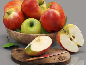 Bowl of apples 3D-Modell