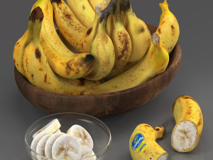 Bowl of bananas 3D-Modell