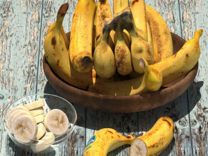 Bowl of bananas 3D Model