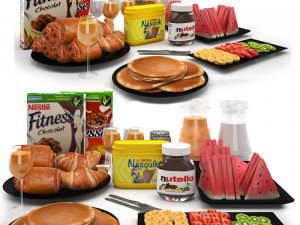 Breakfast set 01 3D-Modell