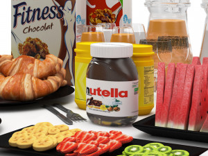 Breakfast set 01 3D Model