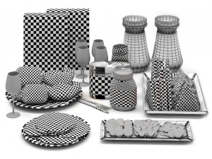 Breakfast set 01 3D Model