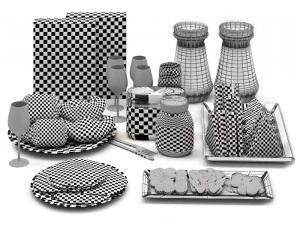Breakfast set 01 3D Model