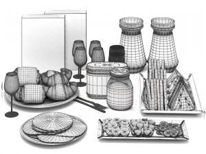 Breakfast set 01 3D Model
