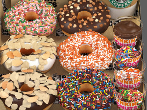 Dounts set 3D Model