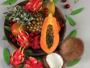 Tropical fruits 3D Model