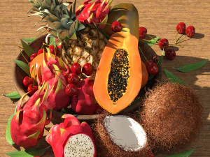 Tropical fruits 3D Model