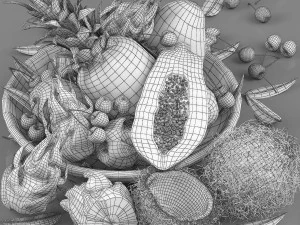 Tropical fruits 3D Model