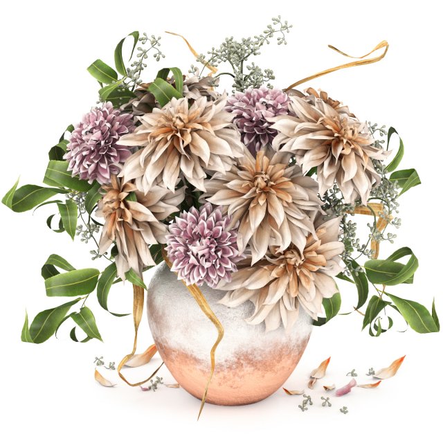 Flower Set Dahlia Modèle 3D .c4d .max .obj .3ds .fbx .stl .blend 