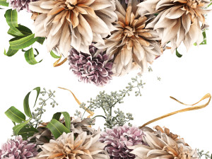 Flower Set Dahlia Modèle 3D