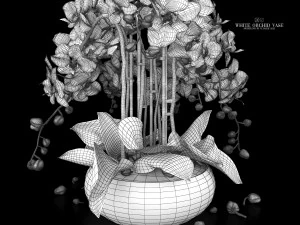 White orchid vase 3D Model