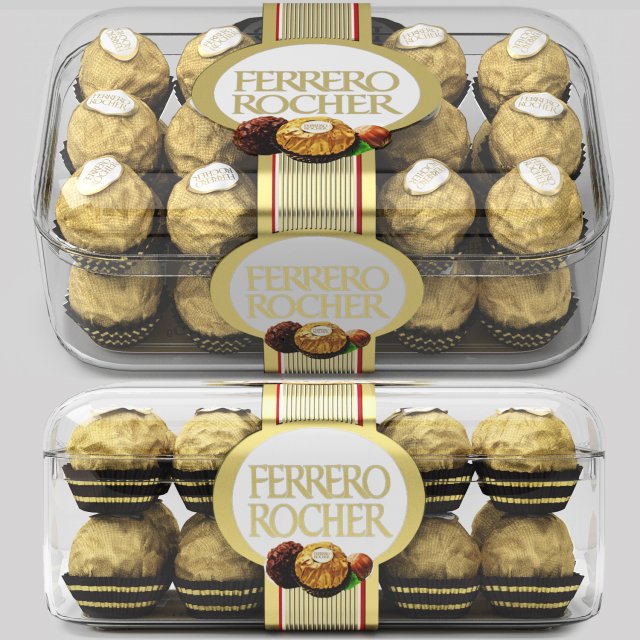 Chocolate ferrero rocher 3D 모델 .c4d .max .obj .3ds .fbx .stl .blend 