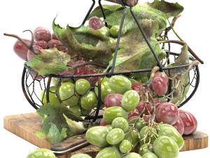 Basket of grapes fruit 3D-Modell