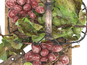 Basket of grapes fruit Modèle 3D