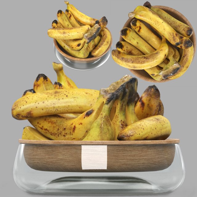 Bowl of fruit bananas 3D मॉडल .c4d .max .obj .3ds .fbx .stl .blend 