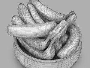 Bowl of fruit bananas 3D मॉडल