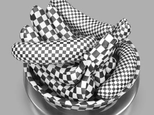 Bowl of fruit bananas 3D Model
