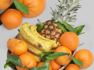 Bowl of fruits 3D Model