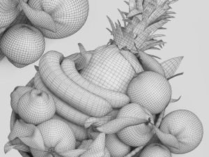 Bowl of fruits 3D Model