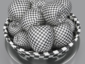 Bowl of green apples Model 3D