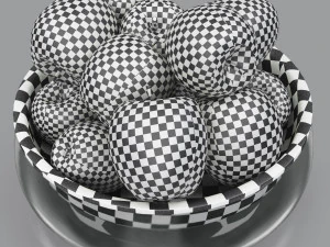 Bowl of green apples 3D Model