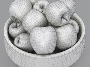 Bowl of green apples Model 3D
