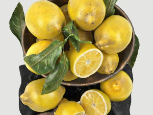 Bowl of lemons 3D Model