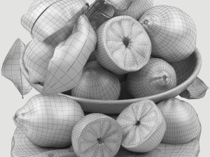 Bowl of lemons 3D Модель
