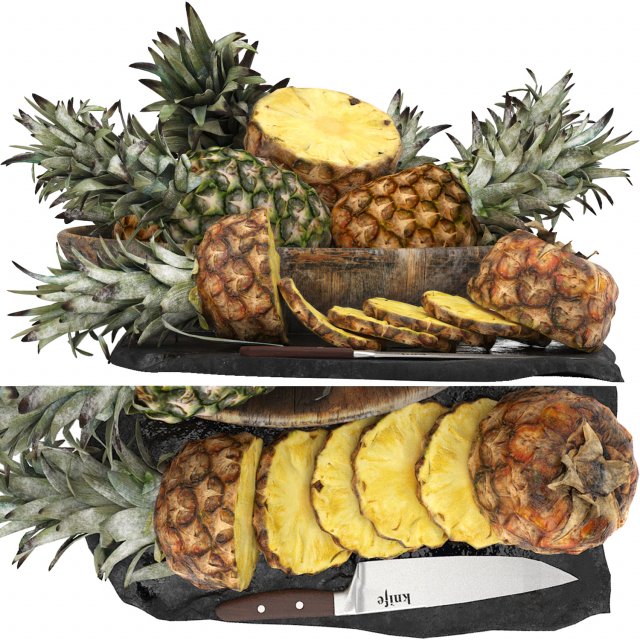 Bowl of pineapples Modelo 3D .c4d .max .obj .3ds .fbx .stl .blend 