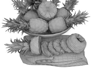 Bowl of pineapples Modelo 3D