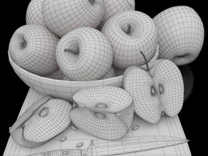 Bowl of red apples Model 3D